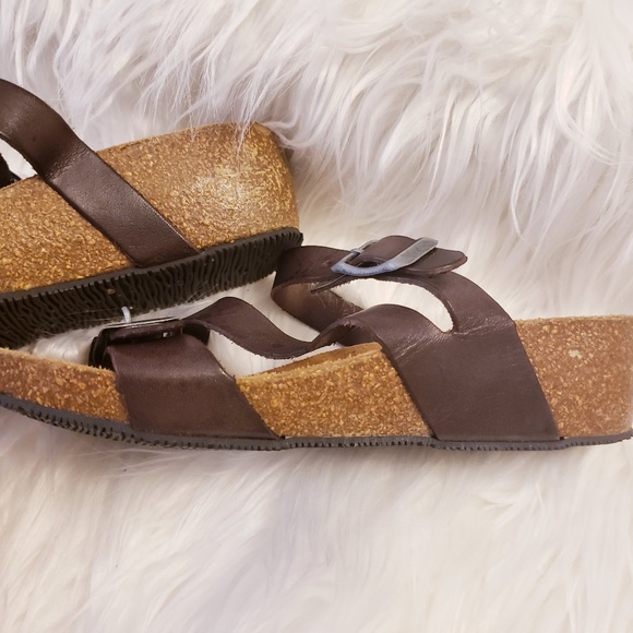 LOLA SABBIA Wedge Sandal Cork Leather Spain 36 6 - Picture 5 of 8